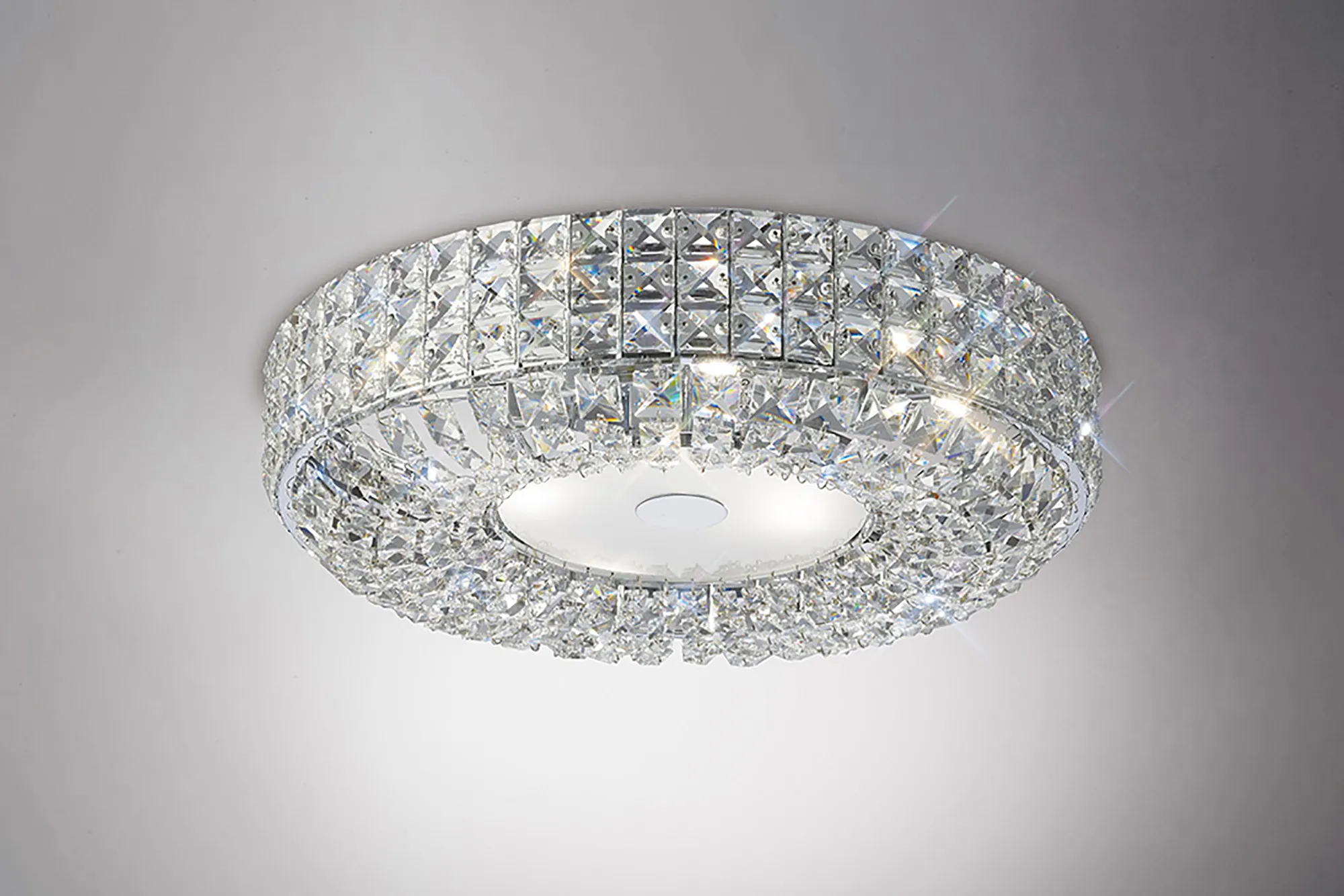 Enya Crystal Ceiling Lights Diyas Flush Crystal Fittings